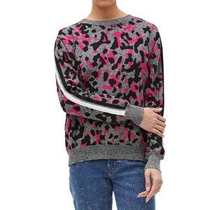 MICHAEL STARS Macy Leopard Crew Neck Sweater